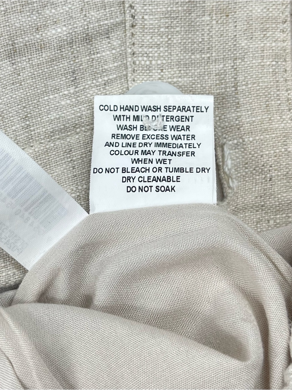 DISSH Women's Cropped Tan 100% Linen Pants Pleated Lined High Waisted Size 4 - Picture 7 of 12